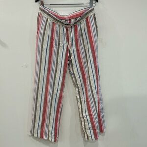 Loose linen striped pants